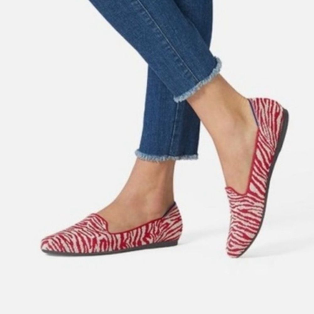 Rothy’s the zebra red and Tan loafers size 8 retired